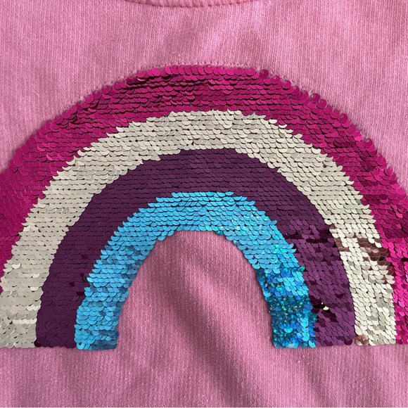 George Girls Pink Rainbow Sequin Sweatshirt – Size XS (4–5 - Picture 2 of 5